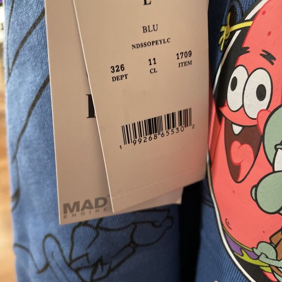 New Boys Nickelodeon SpongeBob SquarePants Graphic fleece Sweatshirt - Blue L - Picture 8 of 9